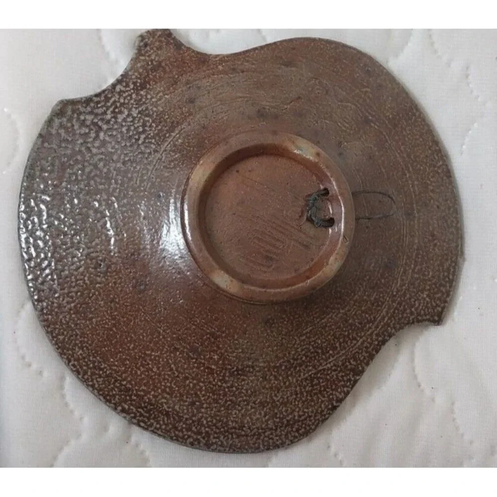 Vintage Studio Pottery Signed Yoltim Crow Hand Painted Wall Hanging Plate
